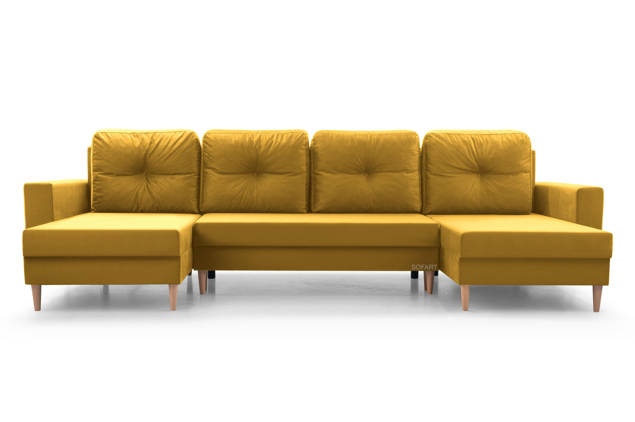 WOHNLANDSCHAFT - CARL U (Gelb) - Gelb, Holzwerkstoff (300/90/142cm) - Möblo