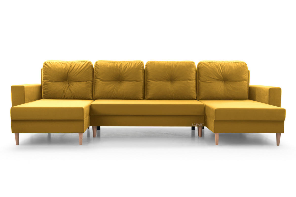 WOHNLANDSCHAFT - CARL U (Gelb) - Gelb, Holzwerkstoff (300/90/142cm) - Möblo