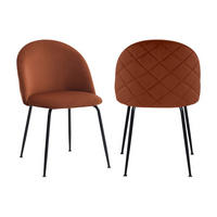 STUHL - 50cm x 55cm - Samt - terracotta - MELBOURNE - Braun, Textil (50/77/55cm) - Vente-Unique