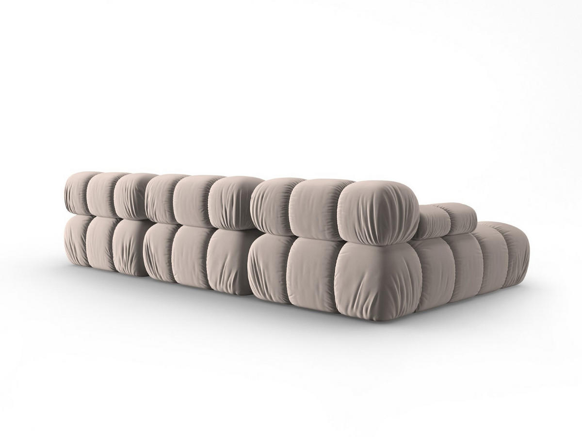 MODULARES-ECKSOFA links Bellis aus Samt beige 4 Sitzplätze - Beige, Textil (122/285cm) - Micadoni