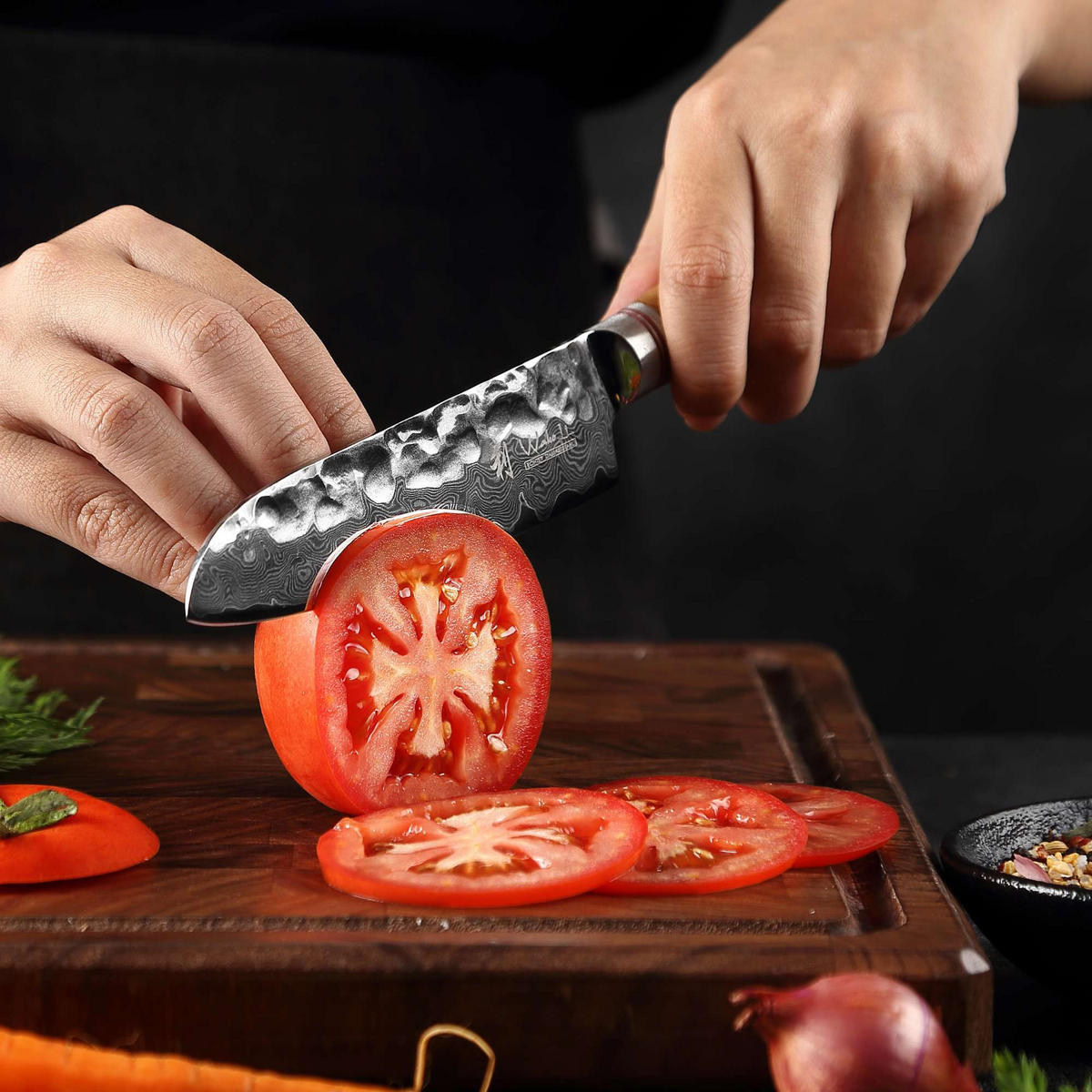 SANTOKUMESSER 12 cm - Braun, Holz/Metall (24cm) - Zayiko