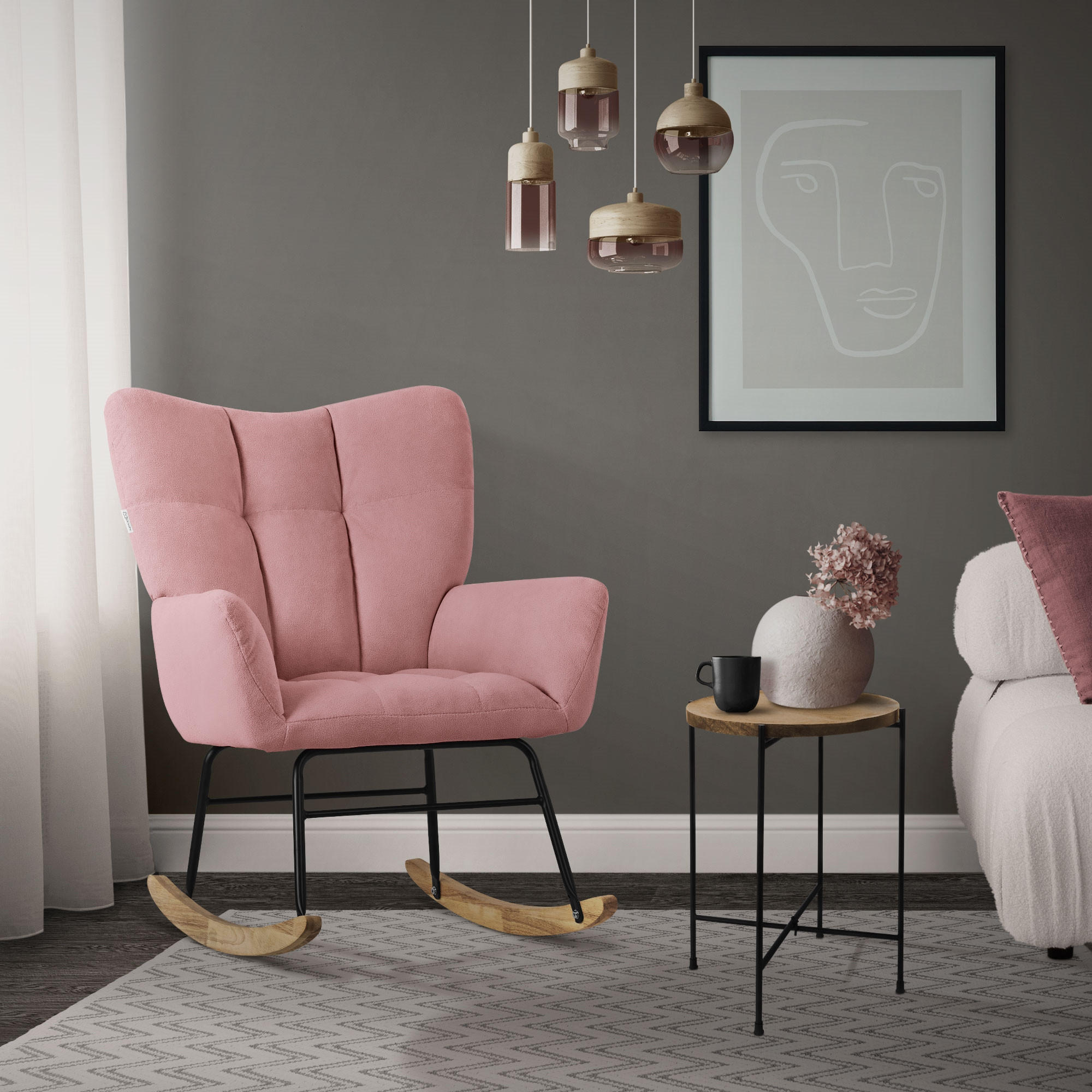 SCHAUKELSESSEL - Pink, Metall (88/95/69cm) - ML-DESIGN
