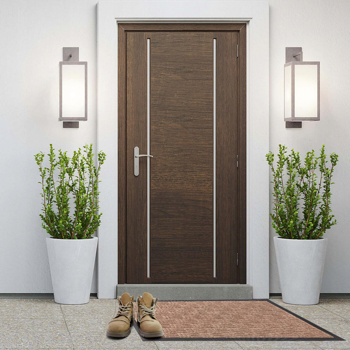 FUSSMATTE 60 x 40 cm, rechteckig - Braun, Kunststoff (60/40cm) - KADAX