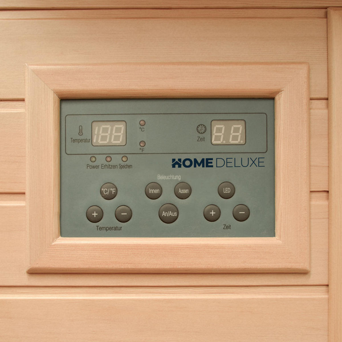 INFRAROTKABINE REDSUN M - mit Vollspektrumstrahler - Braun, Holz (120/190/105cm) - Home Deluxe