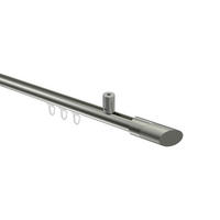 INNENLAUF-GARDINENSTANGEN-SET Sonius Verano 160 cm, 1-läufig, 20 mm Ø Edelstahl-Optik - Edelstahlfarben/Silberfarben, Metall (160cm) - INTERDECO
