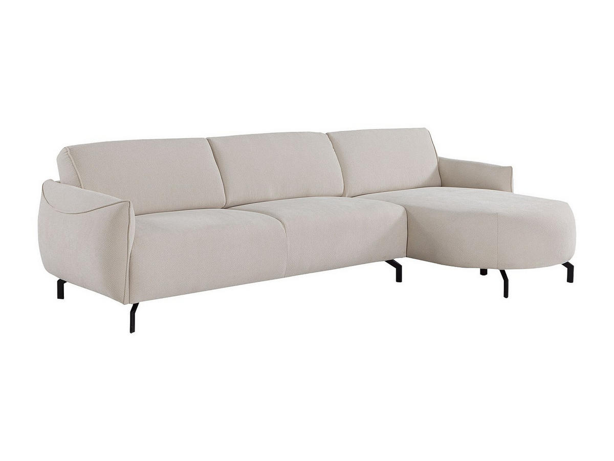 SOFA - 5 Personen - stoff - beige Feriona - Beige, Textil/Metall (295/84/150cm) - Vente-Unique