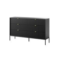 KOMMODE AVON Schwarz 154x39x91 cm - Schwarz, Holzwerkstoff (154/91/39cm) - FURNLUX