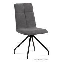 ESSZIMMERSTUHL (8er-Set) Detava 47x92x60 Schwarz/Grau - Schwarz/Grau, Kunststoff (60/92/47cm) - 58aufmkessel