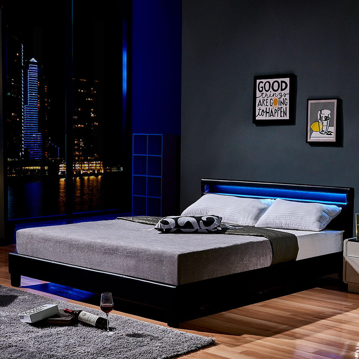 LED BETT ASTRO - Weiß - Weiß, Kunststoff - Home Deluxe