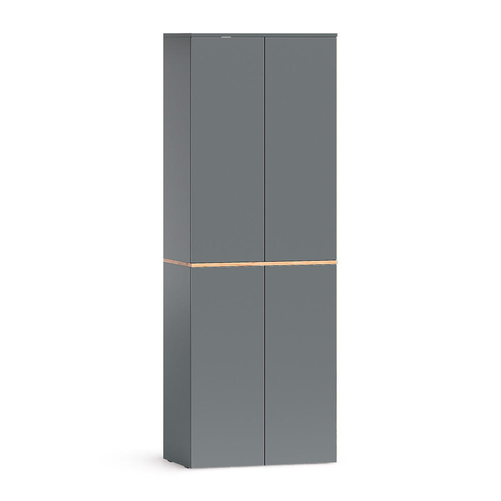 DULAP INALT Viktor, antracit/Stejar auriu, 68x188.6 cm cu 6 compartimente inchise