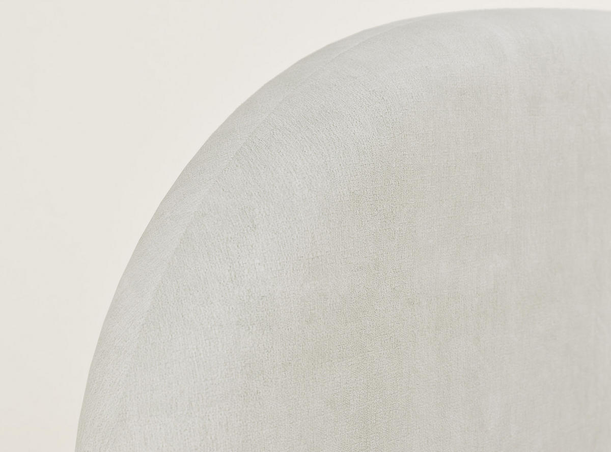 POLSTERBETT Maumere Creme 160/200 cm im Chenille-Stoff - Creme/Schwarz, Holz/Holzwerkstoff (160/200cm) - Maison de Reve