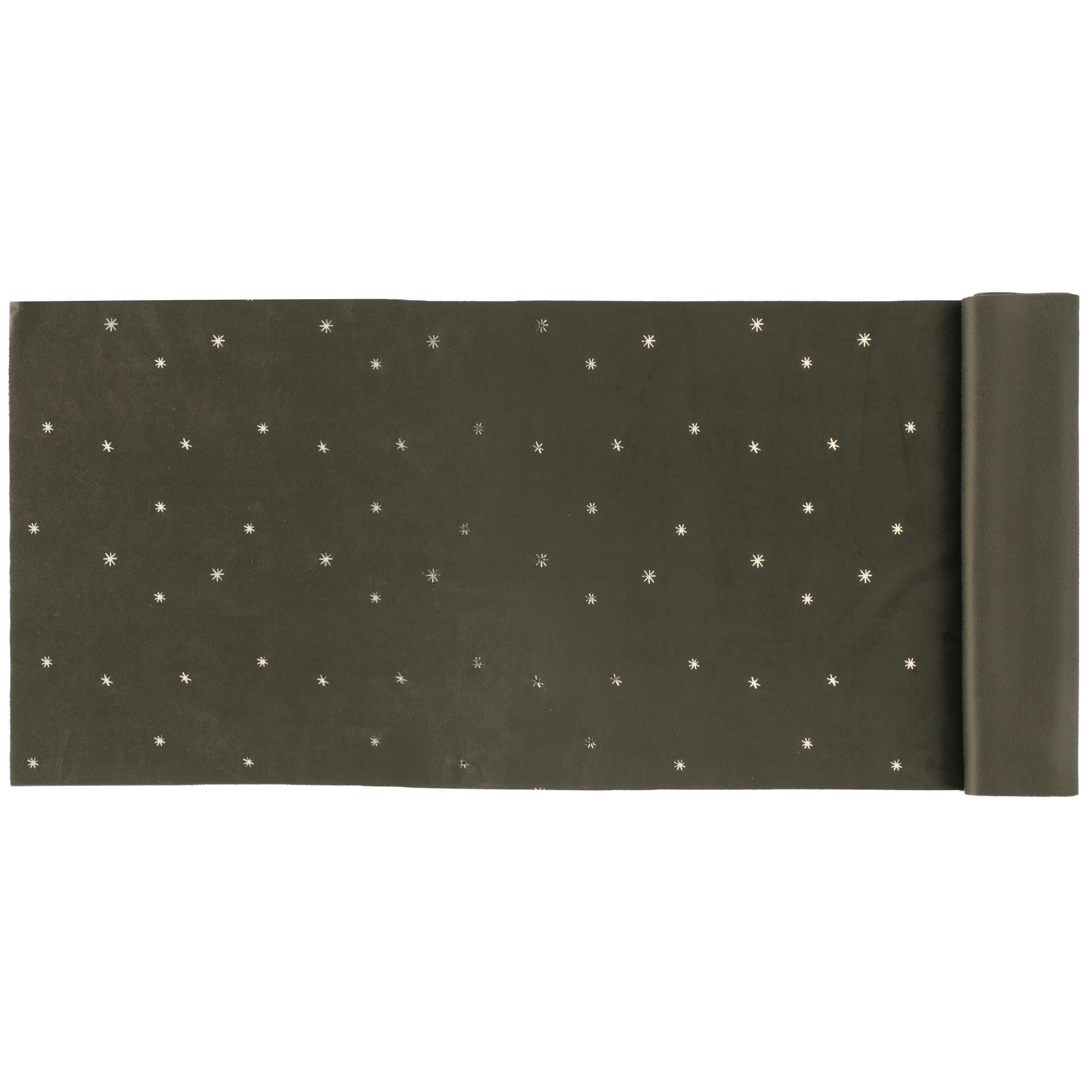 TISCHLÄUFER Samt Sterne 35/100 cm - Grün, Textil (200cm)