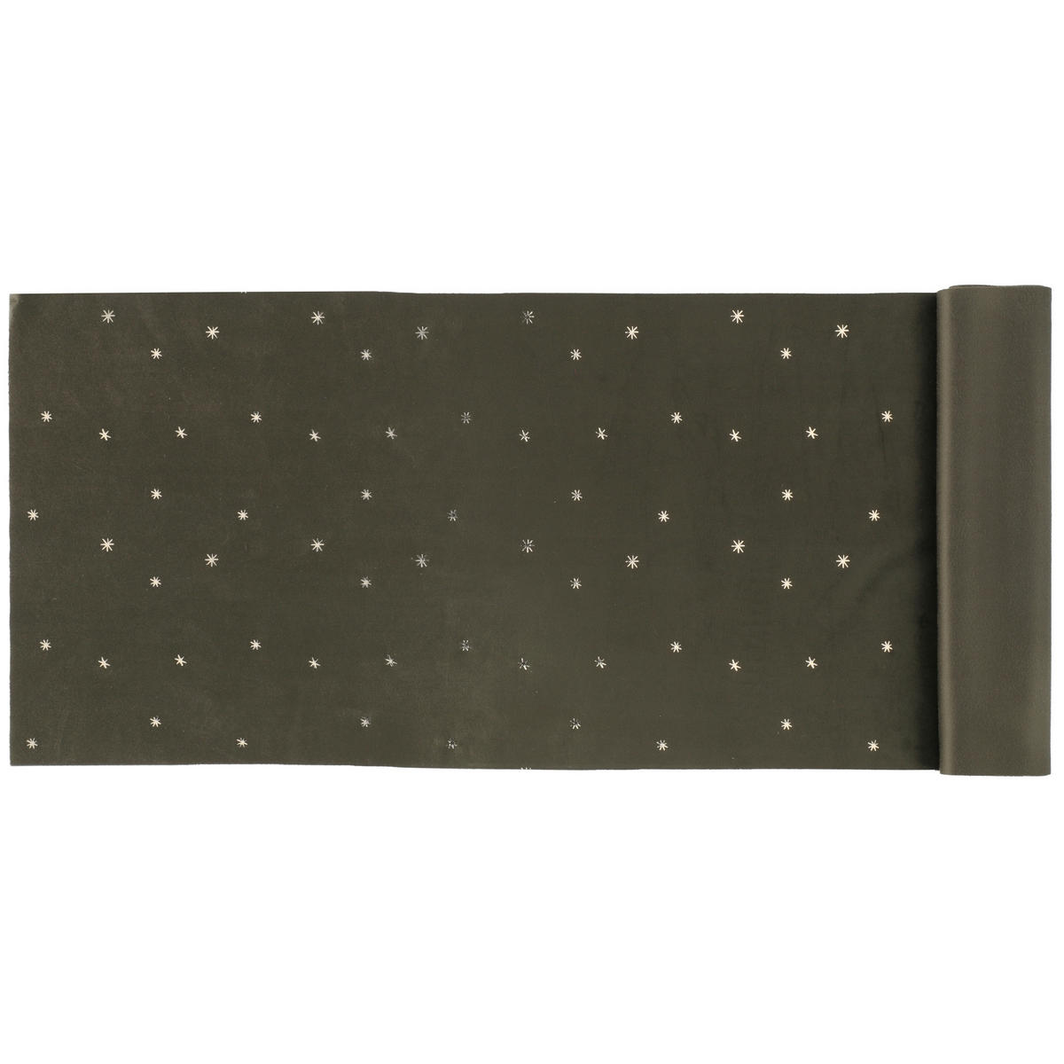TISCHLÄUFER Samt Sterne 35/100 cm - Grün, Textil (200cm)