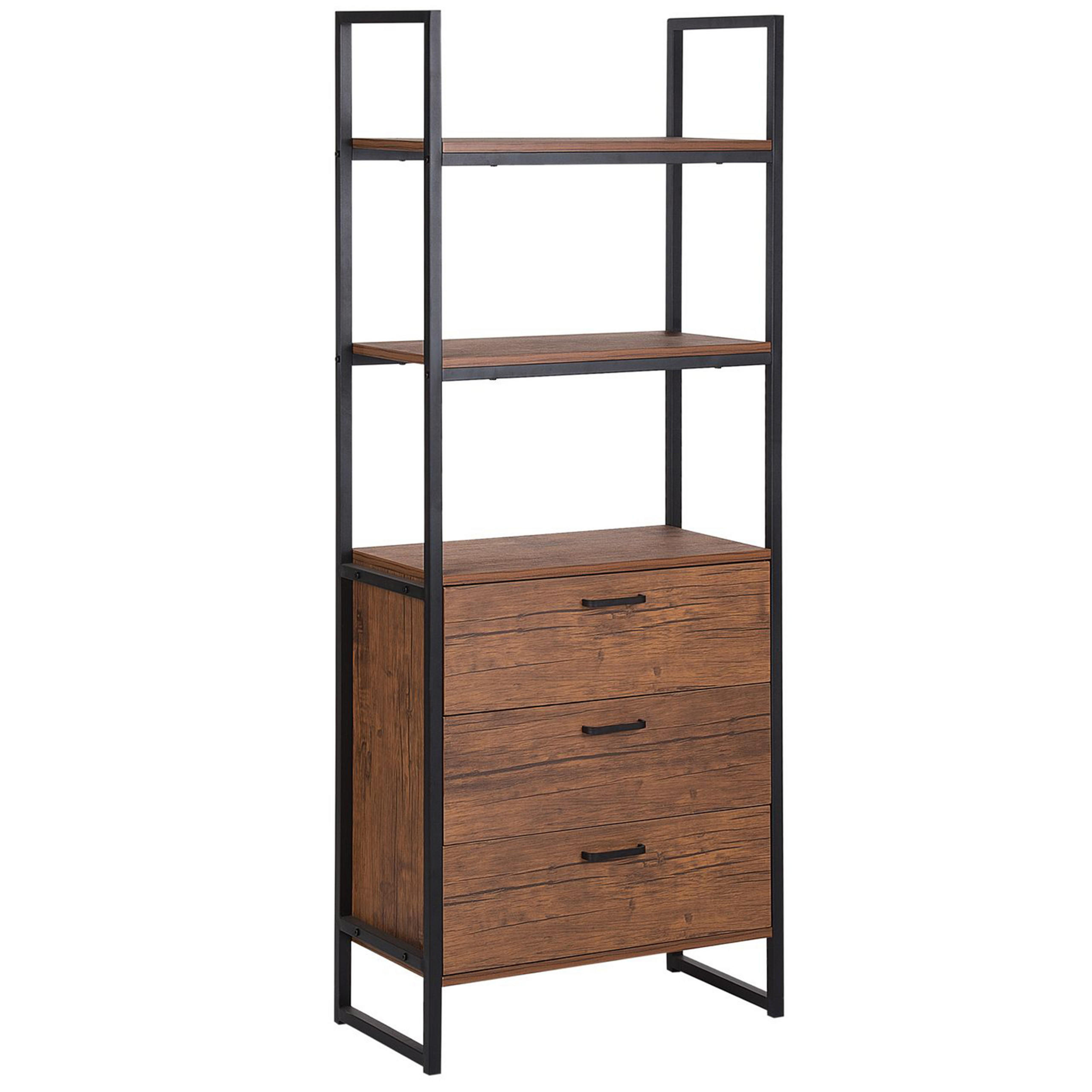 HYLLA 3 fack Tifton - Mörkbrun, Träbaserade material (61/158/32cm) - Beliani