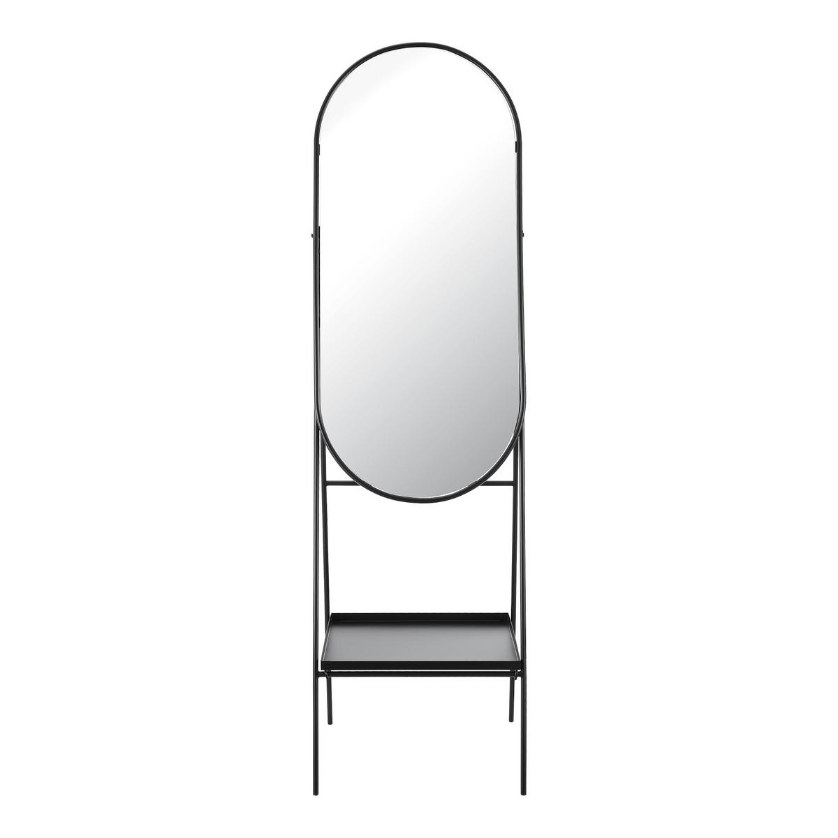 STANDSPIEGEL Perano - Schwarz, Glas/Metall (42/160/98cm) - [en.casa]