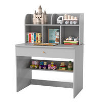 KINDERSCHREIBTISCH aus Holz grau - Grau, Holzwerkstoff (80/102/48cm) - COSTWAY