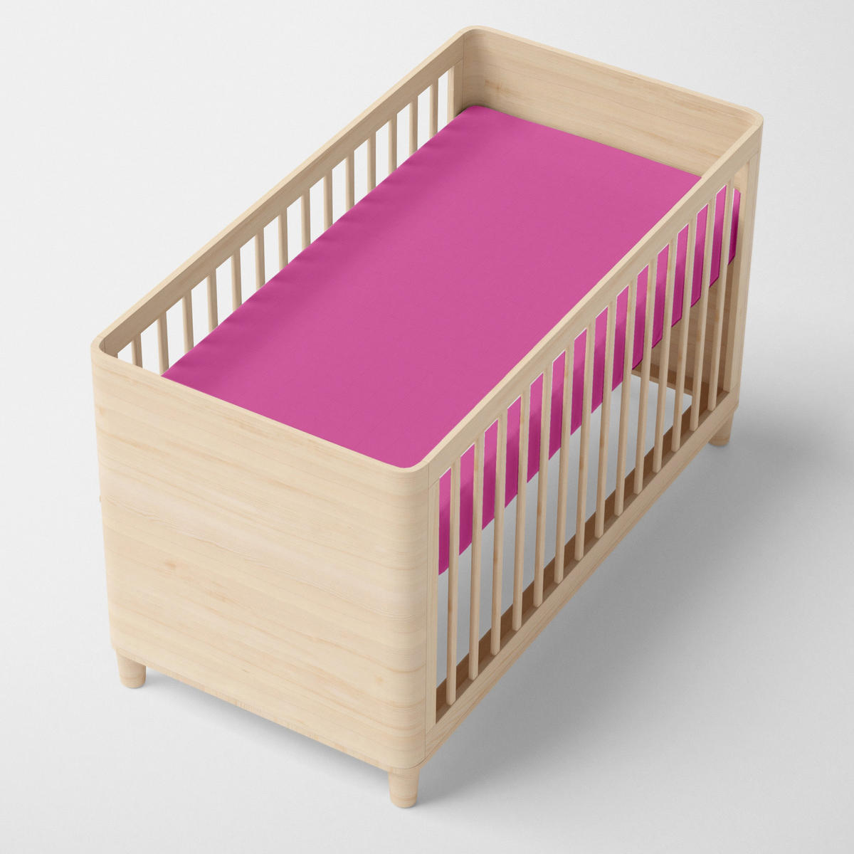 SPANNBETTTUCH basic 60x120x14 cm (kinderbett) fuchsie - Rosa, Textil (70/140cm) - Happy Friday