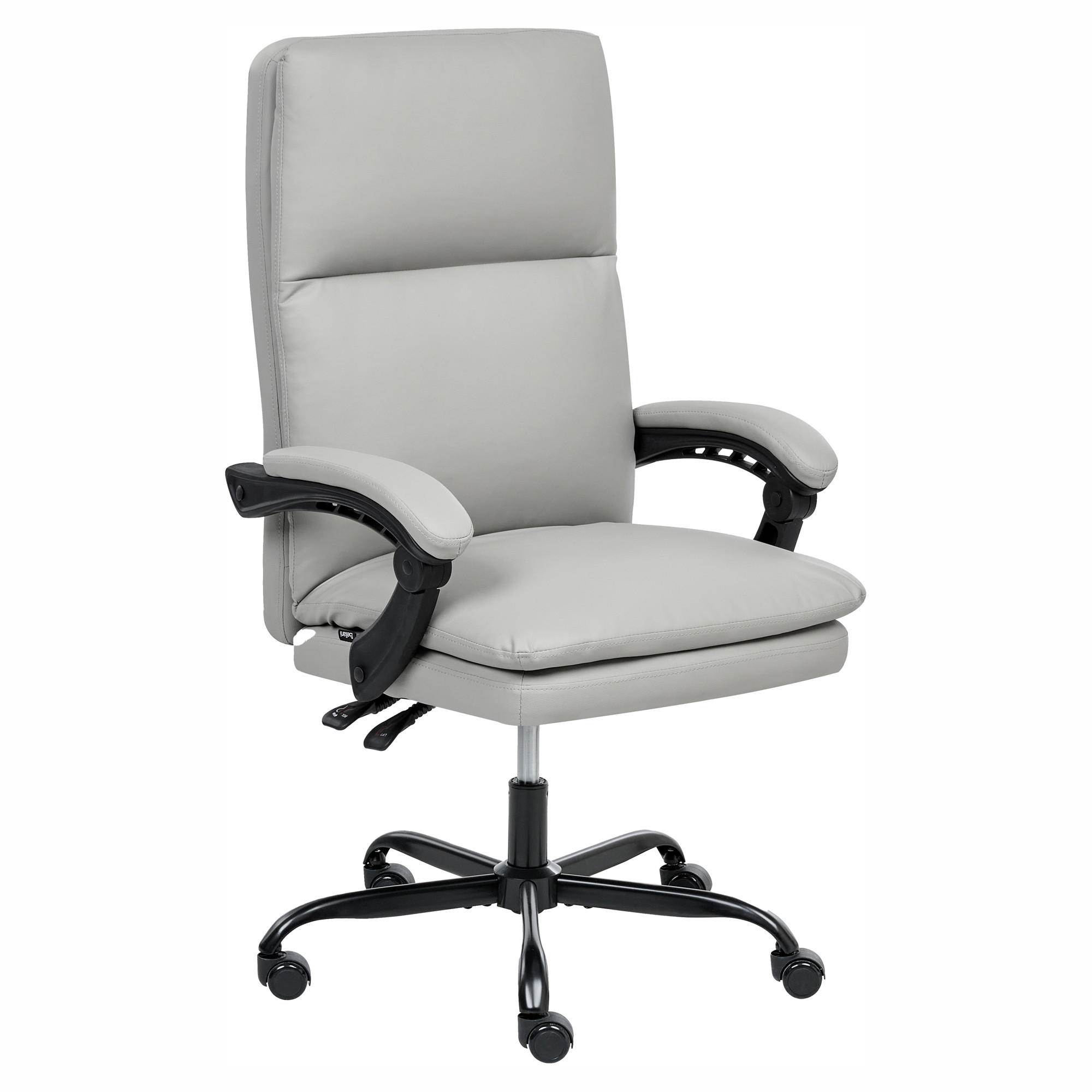 CHEFSESSEL Kunstleder Hellbeige Serene - Beige/Hellgrau, Kunststoff (70/113/70cm) - Beliani