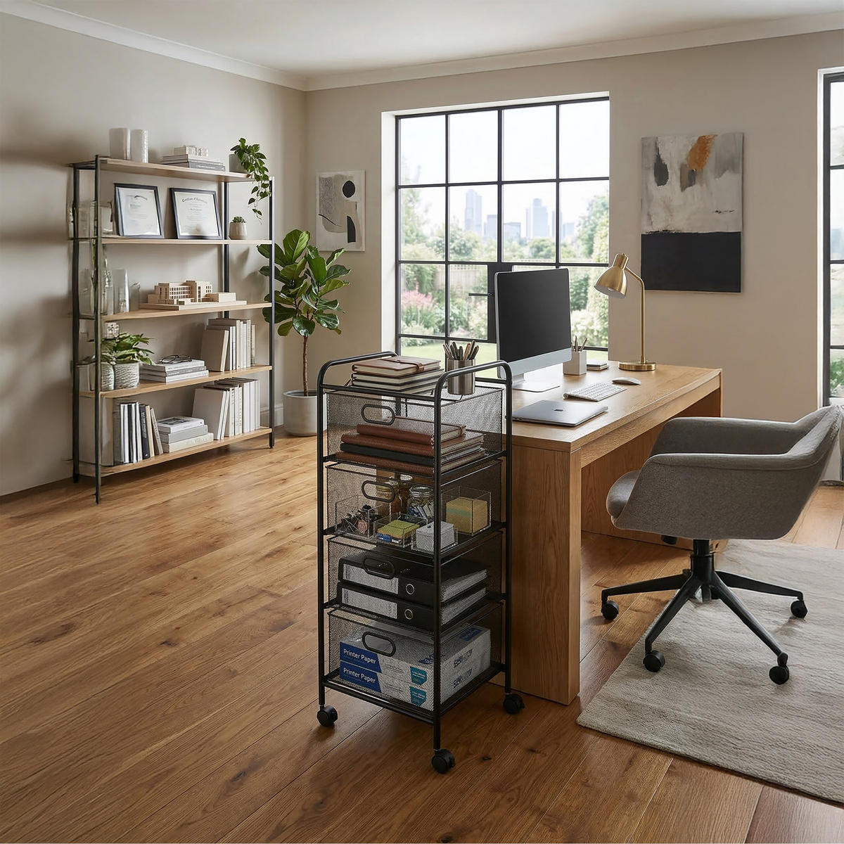 VOZÍK - čierna, kov/plast (32/92.5/33cm) - Relaxdays