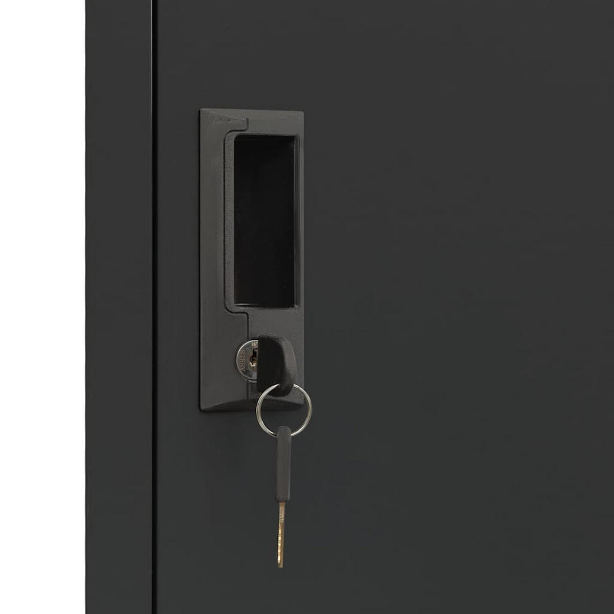 SCHLIESSFACHSCHRANK mit 3 Schließfächern, 38/45/180 cm, aus Stahl, in Anthrazit - Anthrazit, Metall (38/180/45cm) - vidaXL