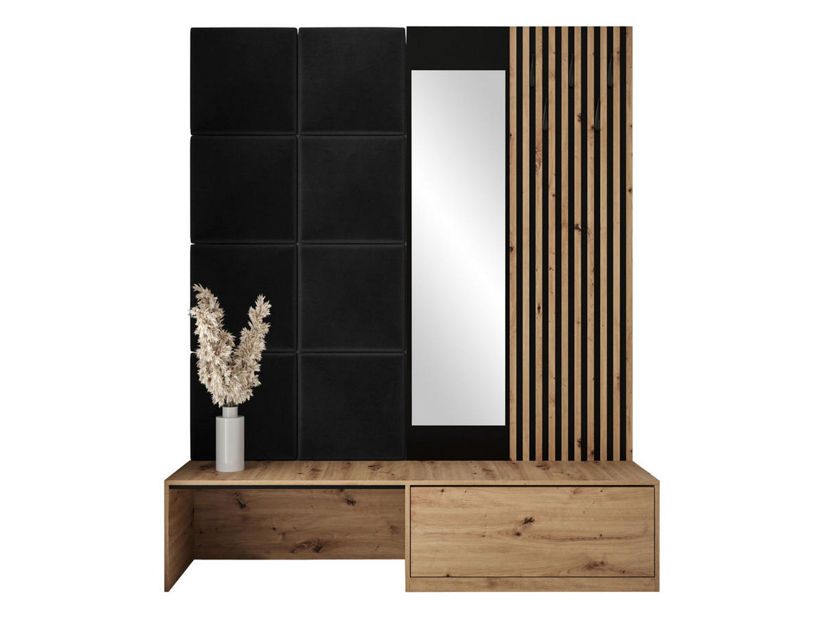 GARDEROBE Premium - Schwarz/Braun, Holzwerkstoff (172/205/42cm) - MIRJAN24