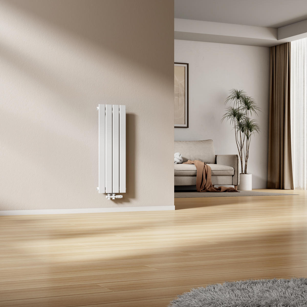 HEIZKÖRPER Flachheizkörper Weiß 90/30/4,9 cm - Weiß, Metall (30/90/4.9cm) - EMKE