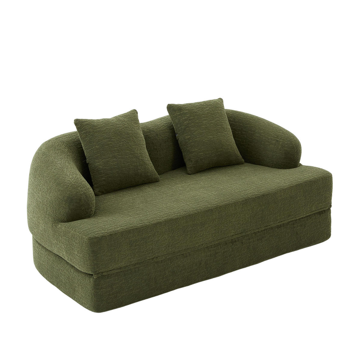 SCHLAFSOFA 157/84/65 cm aus Chenille mit Klappfunktion Grün - Grün, Textil (84/65/157cm) - Modenvie