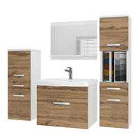 BELINI Kúpeľňová súprava PRI M5 120 cm, zlatohnedá matná – umývadlová skrinka so zrkadlom - hnedá, drevo (38.7/113.5/120cm) - B BELINI GROUP