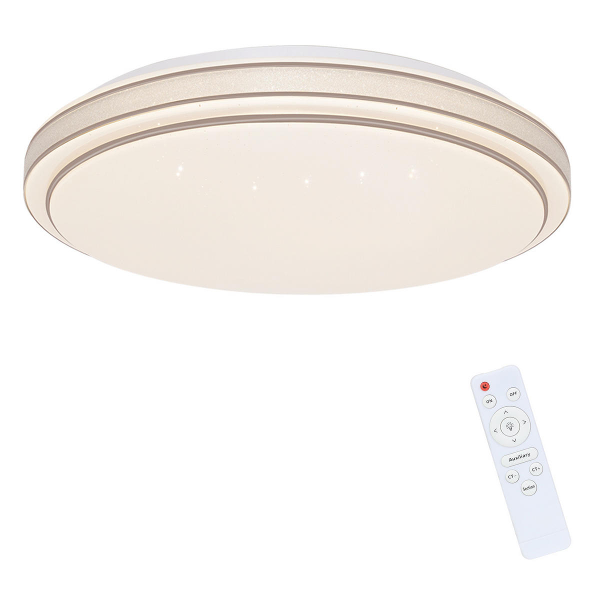 LED-DECKENLEUCHTE Zwillingsring 27/27/6 cm - Silberfarben, Kunststoff (27/27/6cm) - Nettlife