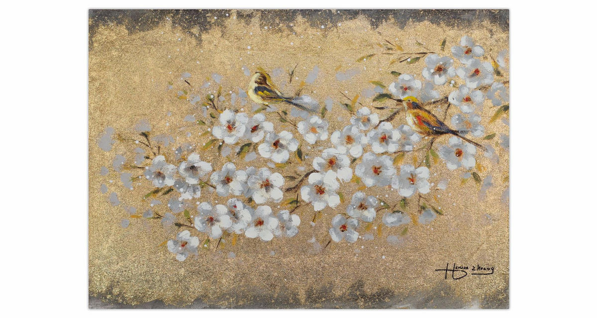 OLEJOMAĽBA 80/60 cm, Zvieratá - biela, drevo/textil (80/60cm) - KUNSTLOFT
