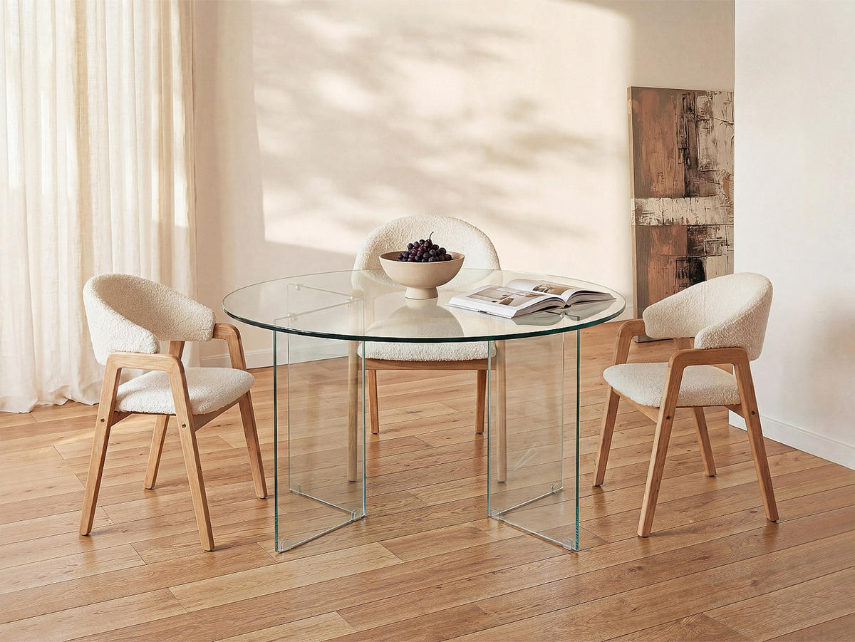 ESSTISCH - 6 Personen - Glas - Transparent ADAMO - Transparent, Glas (137/137/77cm) - Vente-Unique
