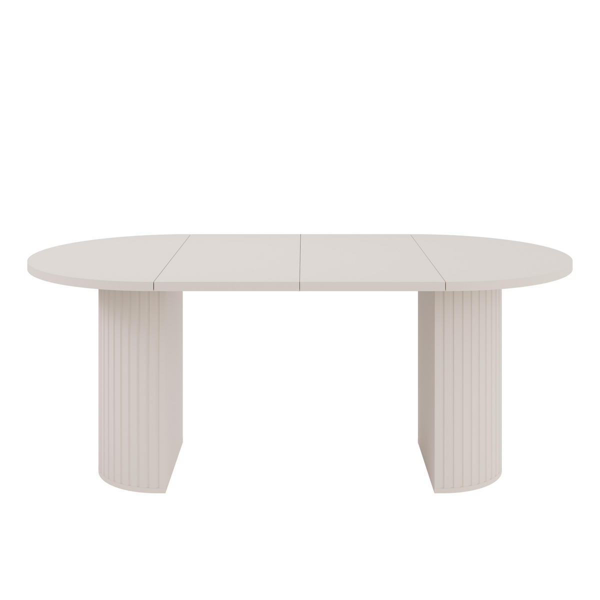 ESSTISCH Olivia ausziehbar 100–188 x 100 x 75 cm mit abgerundeter Tischplatte und Lamellenfuß, kaschmir - Kaschmir, Metall (100/100/75cm) - Margaret Hadas24