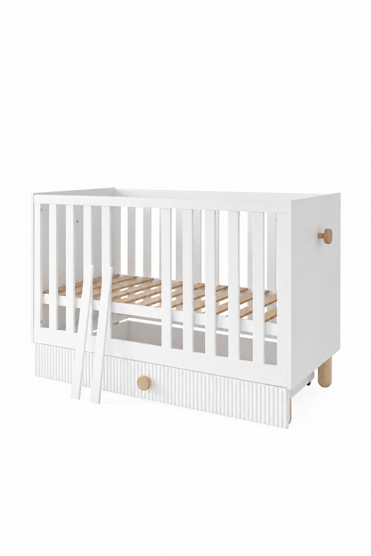GITTERBETT Bebella - Weiß, Naturmaterialien (60/120cm) - kiki design