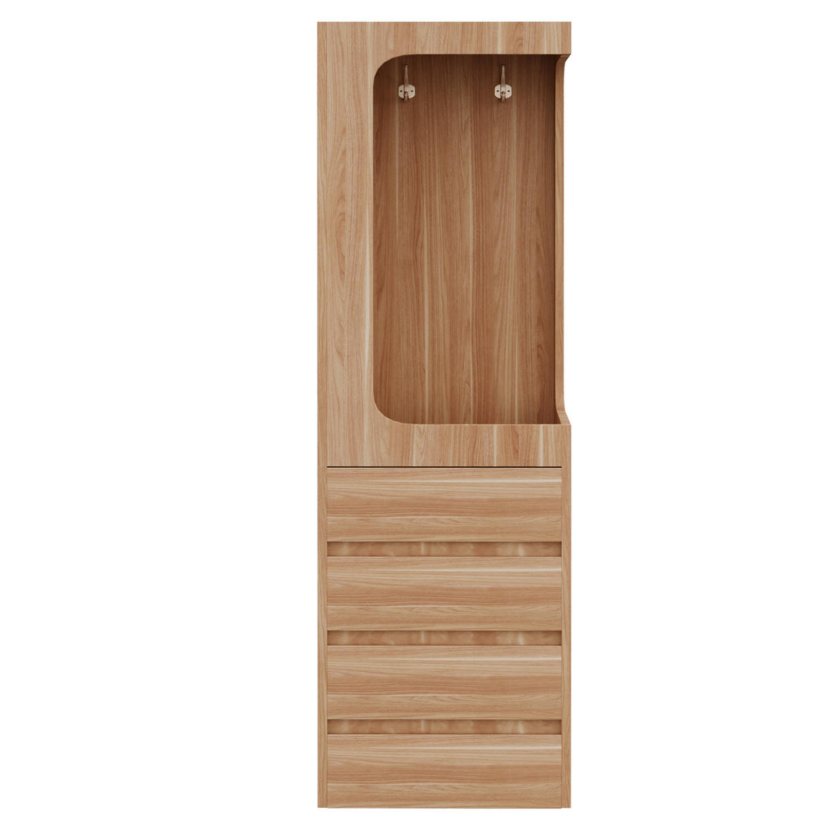 KLEIDERSCHRANK 70/40/170 cm in Weiß/Holzfarben mit Schubladen und offenem Fach - Naturfarben, Holz (70/170/40cm) - BEAOK