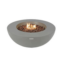 FEUERTISCH LUNAR BOWL Gasfeuerstelle aus GF-Beton 107/107/ 40cm - Hellgrau, Naturmaterialien (107/40/107cm) - Elementi