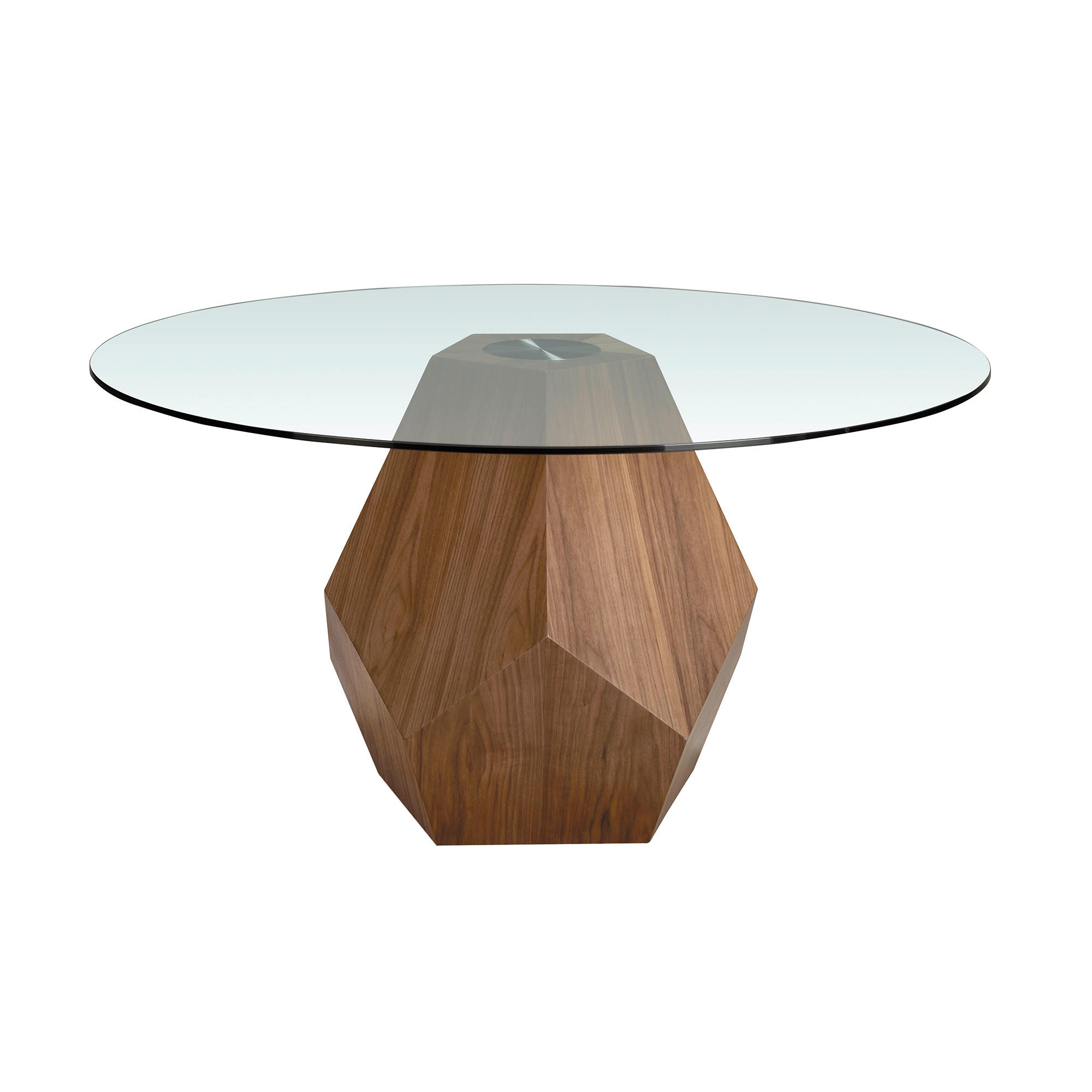 ESSTISCH Glas Walnuss 150/150/75 cm - Transparent/Walnussfarben, Holz (150/150/75cm) - ANGEL CERDA