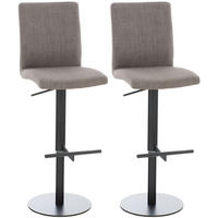 BARHOCKER 2er Set Stoff Grau - Schwarz/Grau, Textil/Metall (40/93/49cm) - CLP