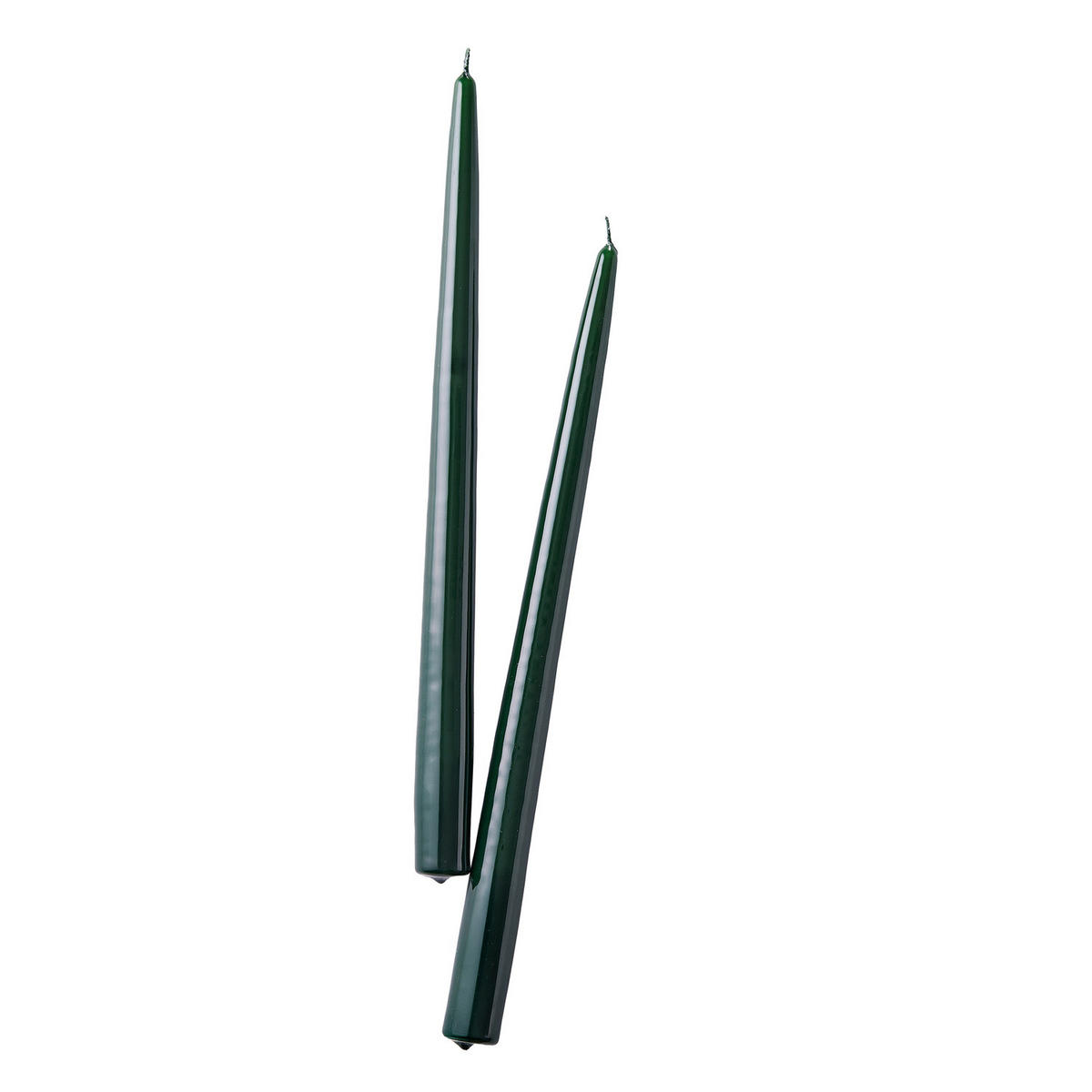 KERZE (12er-Set) Twin Flame konische Zwillingskerzen - Grün, Paraffin (4/31/2cm) - Butlers