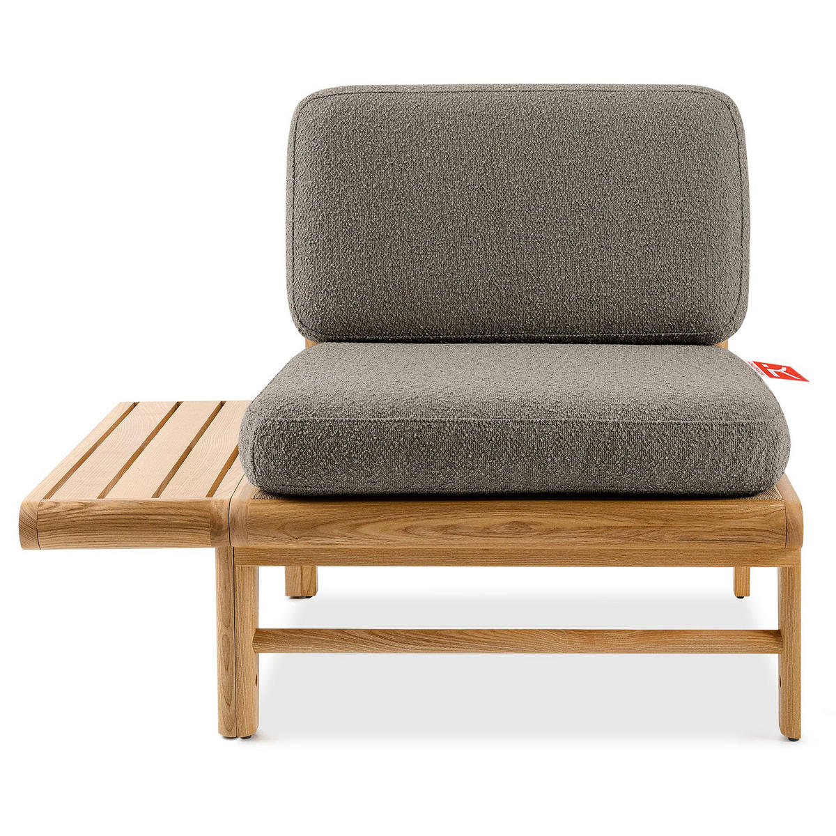 GARTENSOFA ATREDA 3-Sitzer, mit beideseitig Ablagen - Grau, Holz/Textil (260/74/80cm) - KONSIMO®