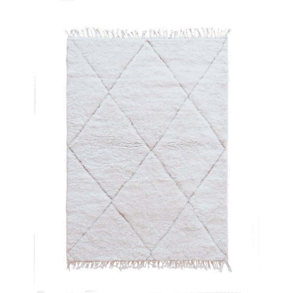 BERBERTEPPICH weich Wolle 128x 188 cm - Weiß, Naturmaterialien (128/188cm) - AFK Living