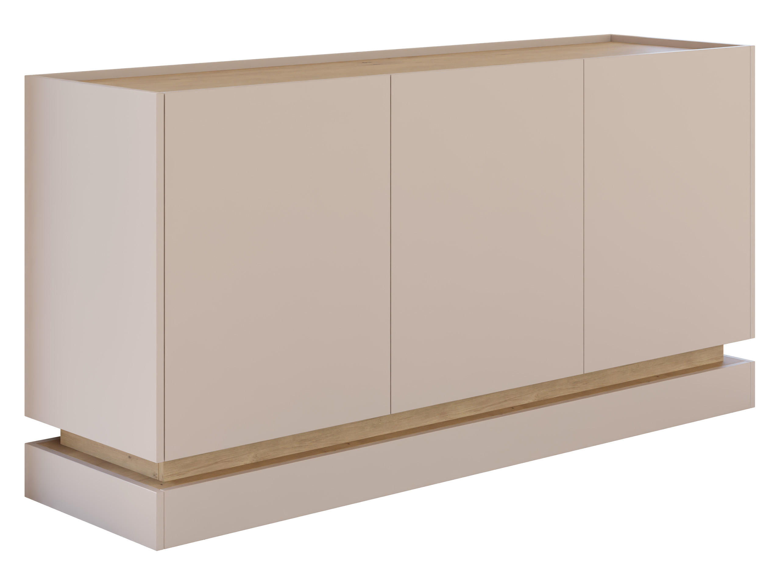 SIDEBOARD Zarpant K160 3D - Sandfarben/Eichefarben, Holzwerkstoff (160/75/37cm) - MIRJAN24