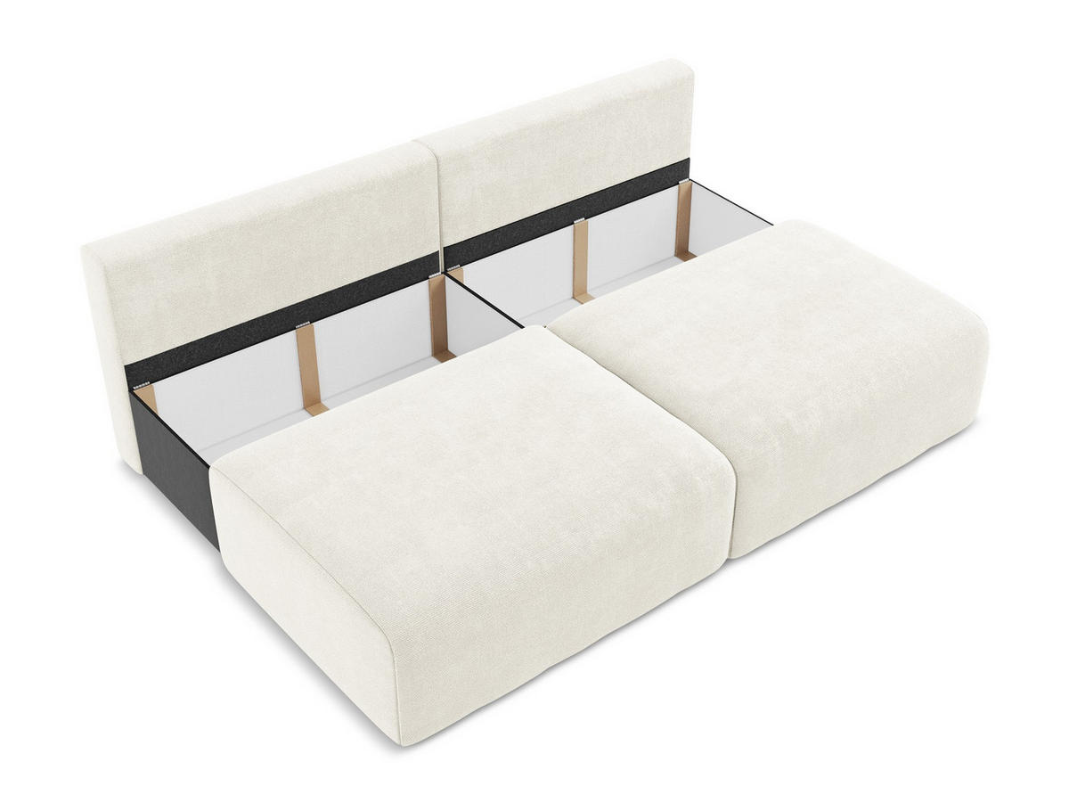 3-SITZER SOFA mit Schlaffunktion Chenille Stoff Weiß - Pink/Schwarz, Kunststoff/Textil (216/79/102cm) - Makamii