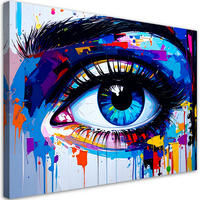 LEINWANDBILD Porträt Auge Frauen Abstrakt 100x70cm - Multicolor, Textil (100/70cm) - Feeby