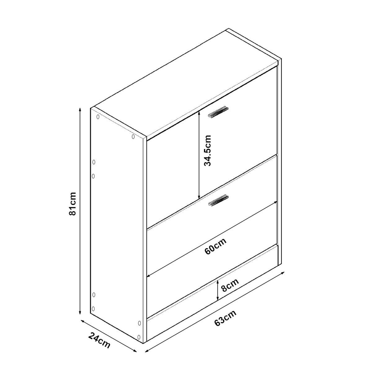 SCHUHSCHRANK Sykkylven - Weiß, Holzwerkstoff (63/81/24cm) - [en.casa]
