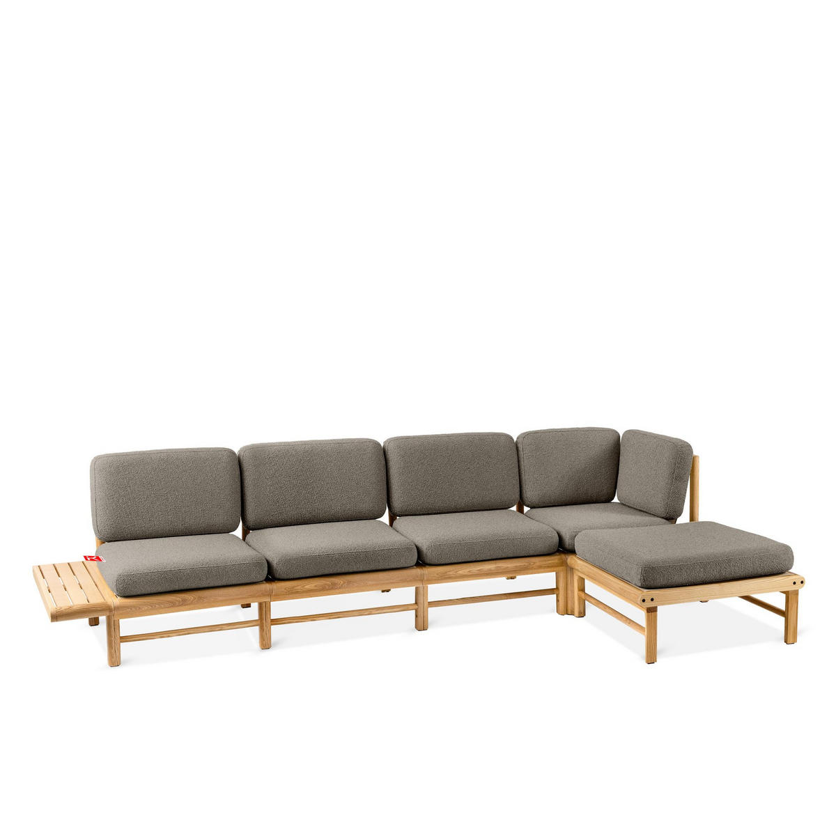 LOUNGESOFA ATREDA rechts - Grau, Holz/Textil (315/80/150cm) - KONSIMO®