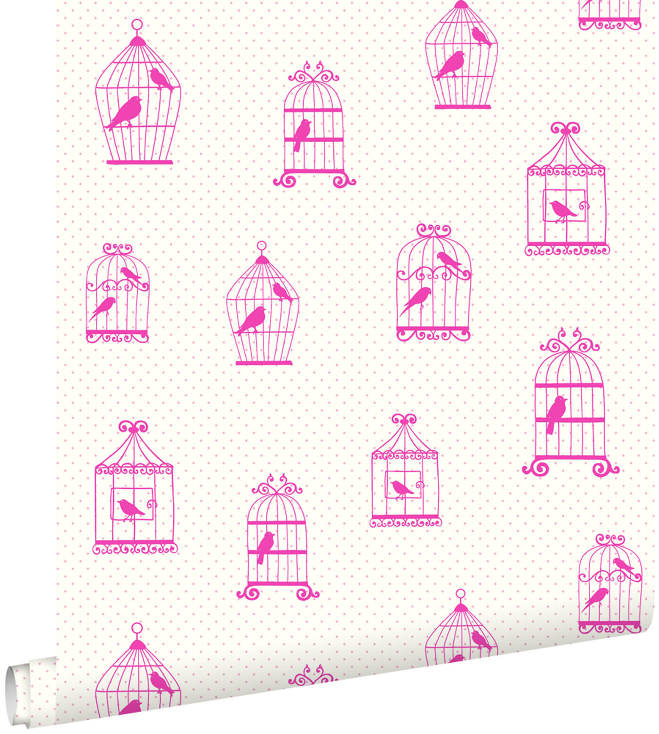 TAPETE Vogelkäfige 53 cm x 10.05 m - Pink, Papier (53/0.1cm) - ESTAhome