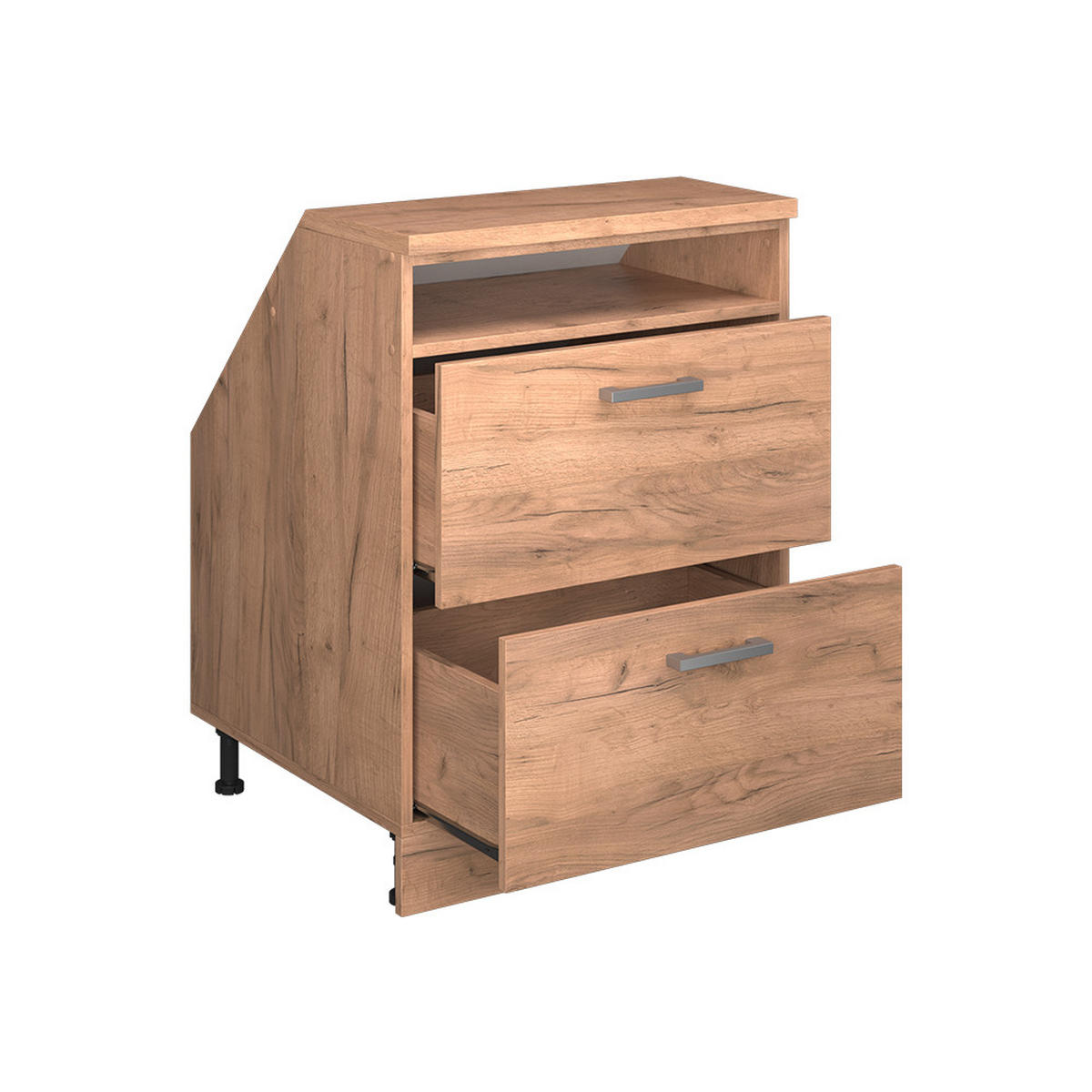 ŠIKMÁ SKRIŇA Rion Dub Goldkraft 60 x 81.6 cm s 2 zásuvkami, korpus skrine hĺbka 60 cm - dub medový, kompozitné drevo (60/83.8/60cm) - Vicco