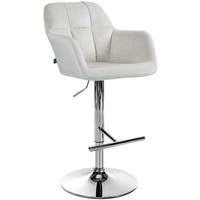 BARHOCKER Samt creme - Chromfarben/Creme, Textil (57/97/59cm) - CLP