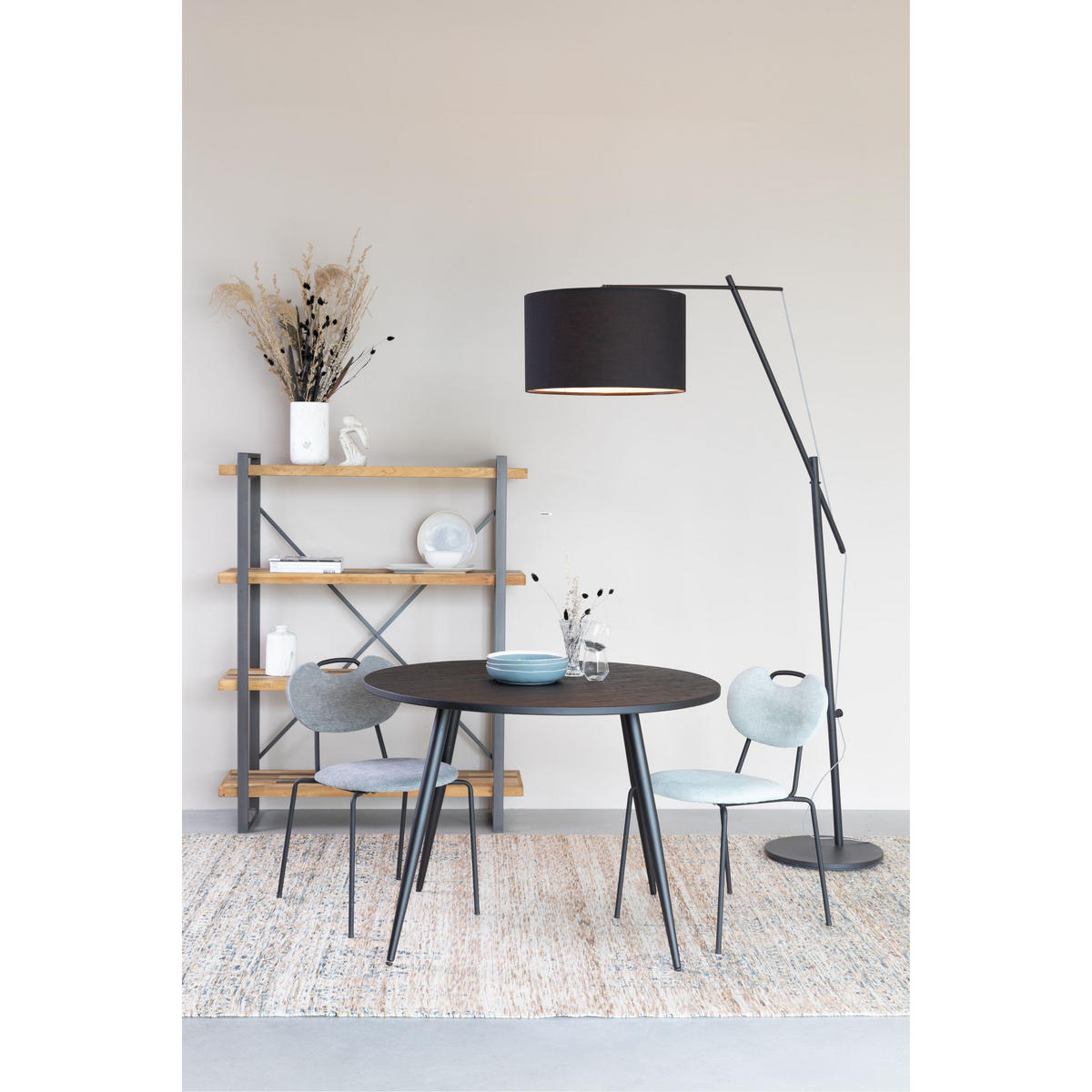 STEHLAMPE Tokio Schwarz - Schwarz, Metall (168/50/210cm) - Housecraft Living