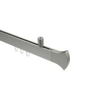 INNENLAUF-GARDINENSTANGEN-SET Sonius Conex 180 cm, 1-läufig, 14x35 mm Edelstahl-Optik - Edelstahlfarben, Metall (180cm) - INTERDECO